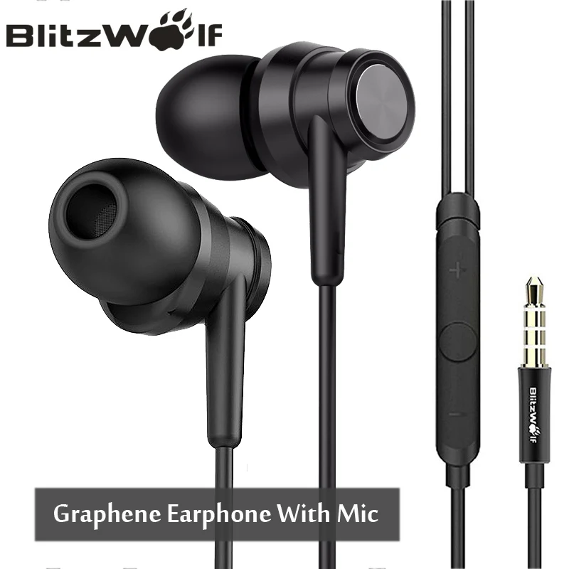 BlitzWolf BW ES1 3 5 мм наушники вкладыши с шумоподавлением стерео графеновые микрофоном
