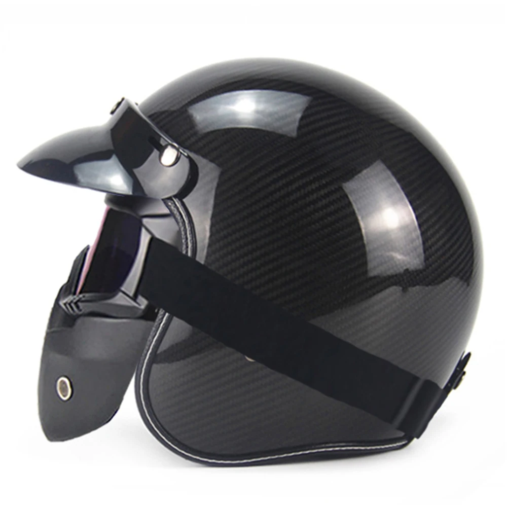 Motorcycle Helmet Carbon Fiber Vintage Retro Motorbike Cruiser Scooter Chopper Capacete 3/4 Open Face Helmet Moto Helm DOT Motorcycle Helmet Carbon Fiber Vintage Retro Motorbike Cruiser Scooter Chopper Capacete 3/4 Open Face Helmet Moto Helm DOT