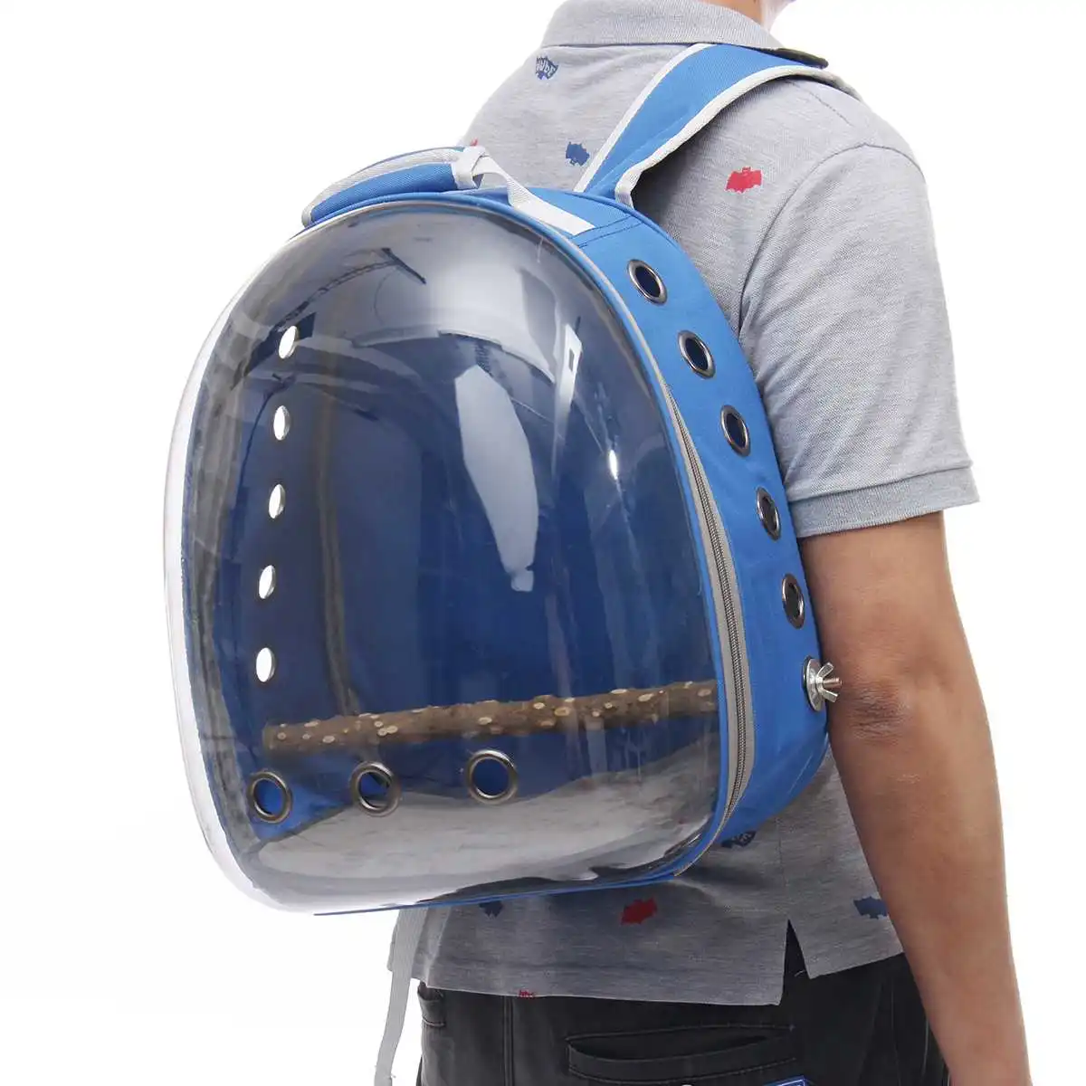 Pet Parrot Backpack Small Carrying Cage Outdoor Travel Comfortable Breathable Extensible Carrier Backbag Space Capsule