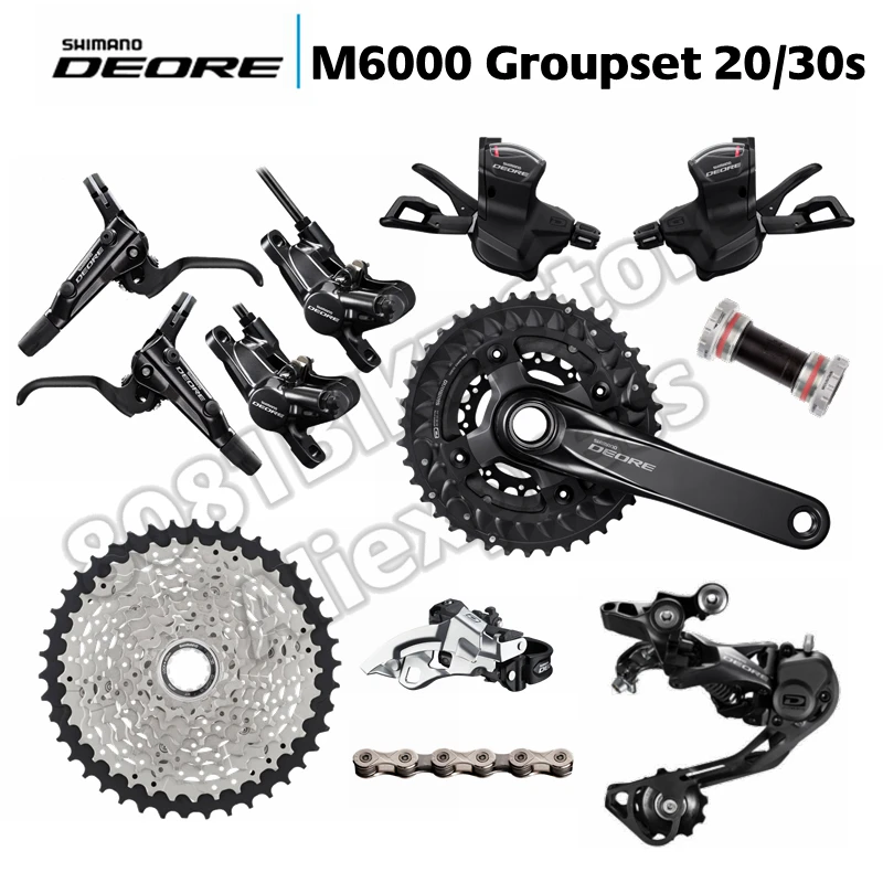 Groupe de dérailleurs Shimano DEORE M6000 20/30 vitesses, avec frein