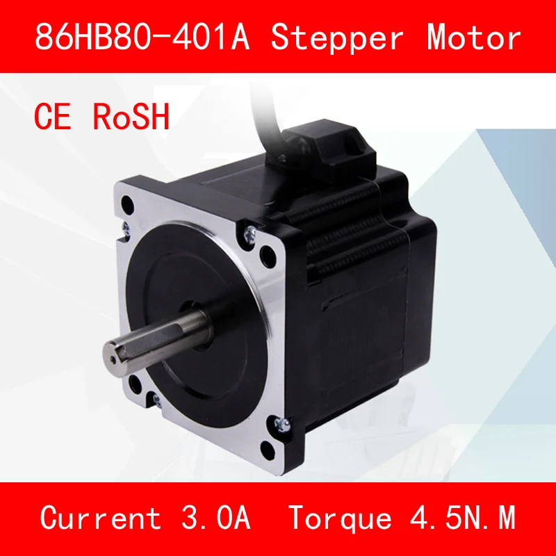 

Jtengsys CE ROSH 86HB80-401A Stepper motor torque 4.5N.M Phase current 3A for automation equipment 3d printer cnc