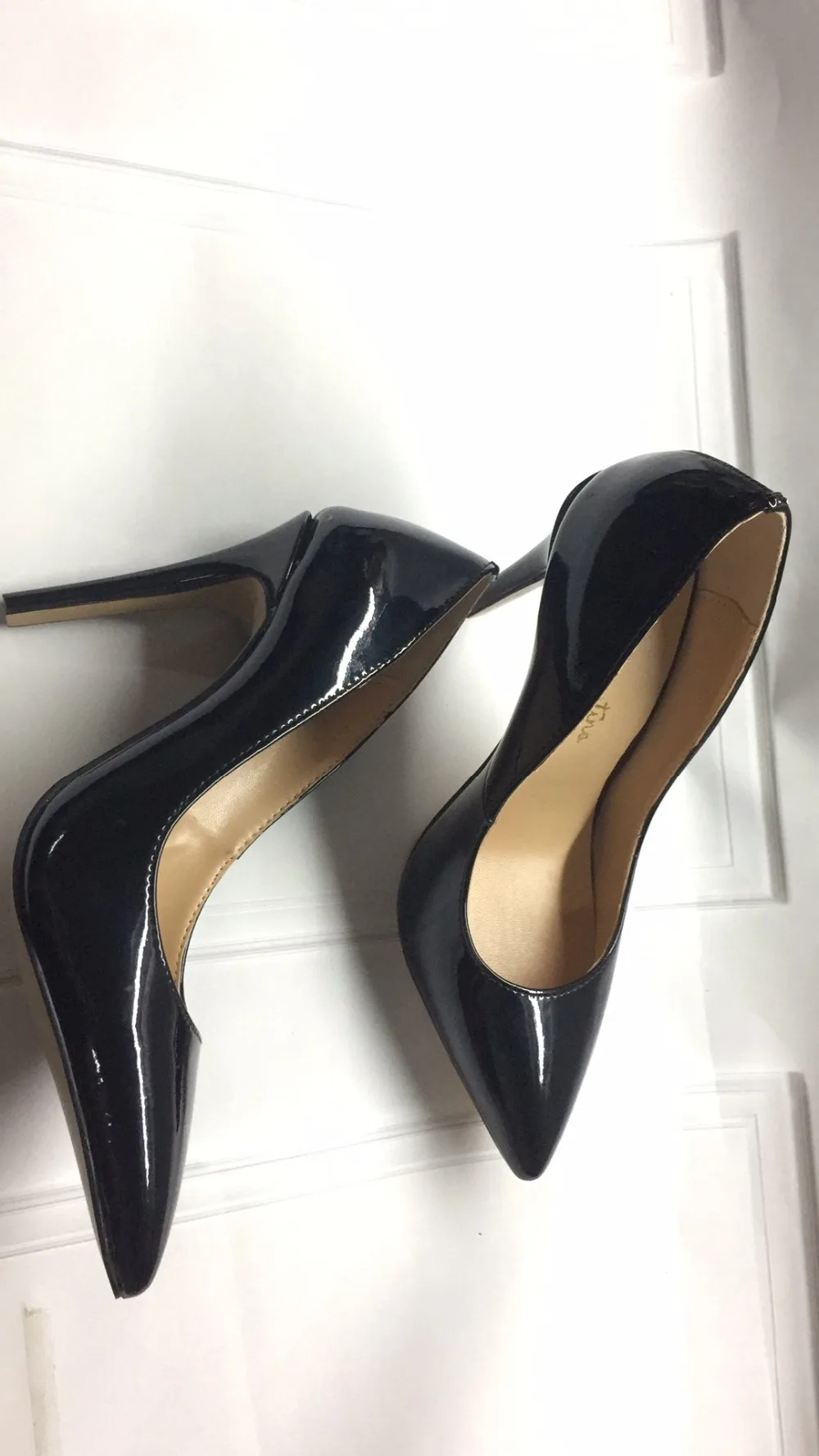 Macytino/офисные женские туфли-лодочки из черной лакированной кожи, женские офисные туфли на высоком каблуке 10 см с острым носком, модельные