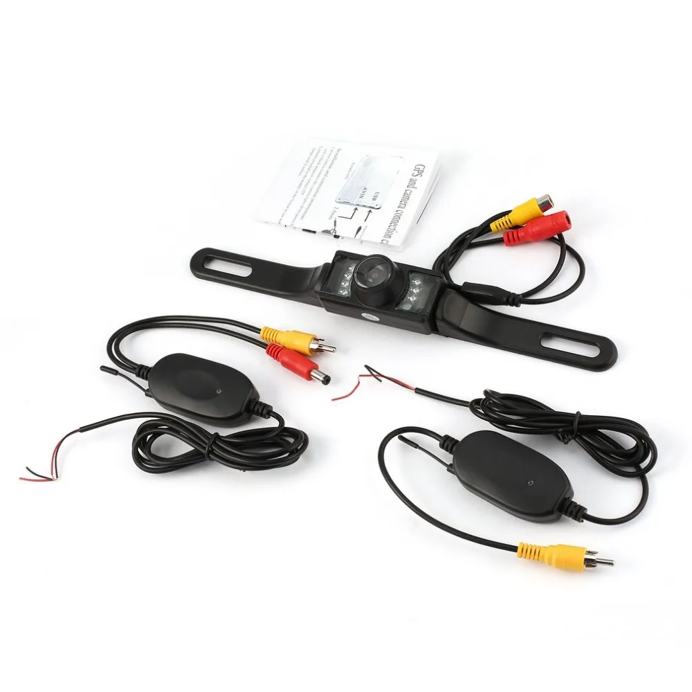 

Car Long License Plate Frame Rear View Backup Camera Kit Universal LED Night Vision With 2.4G Wireless Transmitter & Receiver
