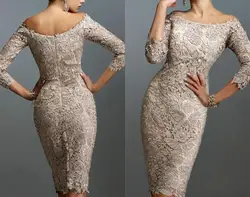 Vestido de madrinha платье на выпускной элегантные 2019 кружевное платье 3/4 одежда с длинным рукавом облегающее платье до колен большие Размеры