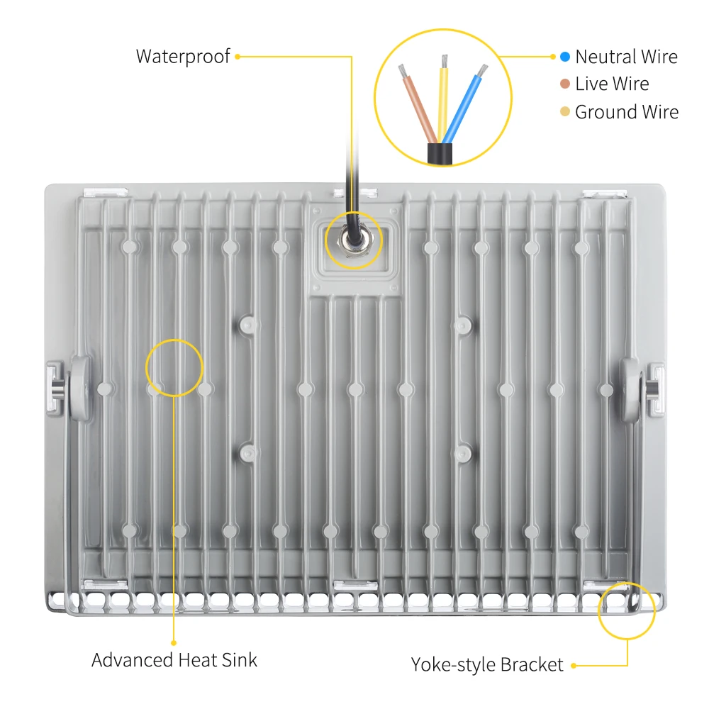 2 шт. ультратонкий 150W Светодиодный прожектор Наружное освещение безопасности 110V 220V холодный белый Водонепроницаемый IP65
