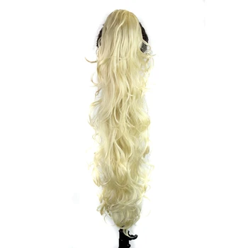 Luxury for Braiding 30inch 210g  Long Wavy High Temperature Fiber Synthetic Hair Pieces Claw Clip Ponytail Extensions for Women 4