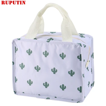 

RUPUTIN New 1PC Fresh Insulation Cold Bales Thermal Oxford Lunch Bag Waterproof Convenient Leisure Bag Cute Flamingo Cuctas Tote