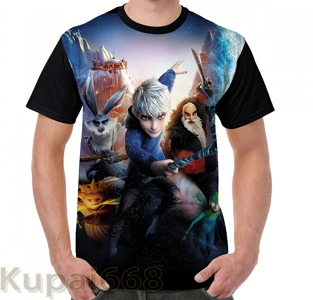 Забавная футболка с графическим принтом мужские топы футболки rise of the guardians