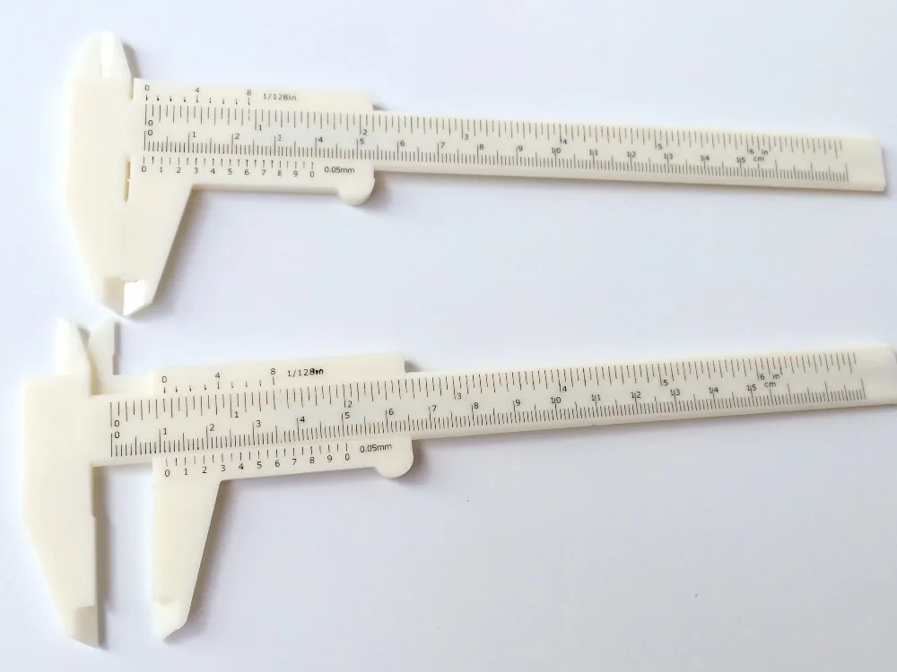 10 Pcs Plasti Waterproof Vernier Caliper Students Experimental Measuring Tool Permanent Makeup Calipers Measure Tool