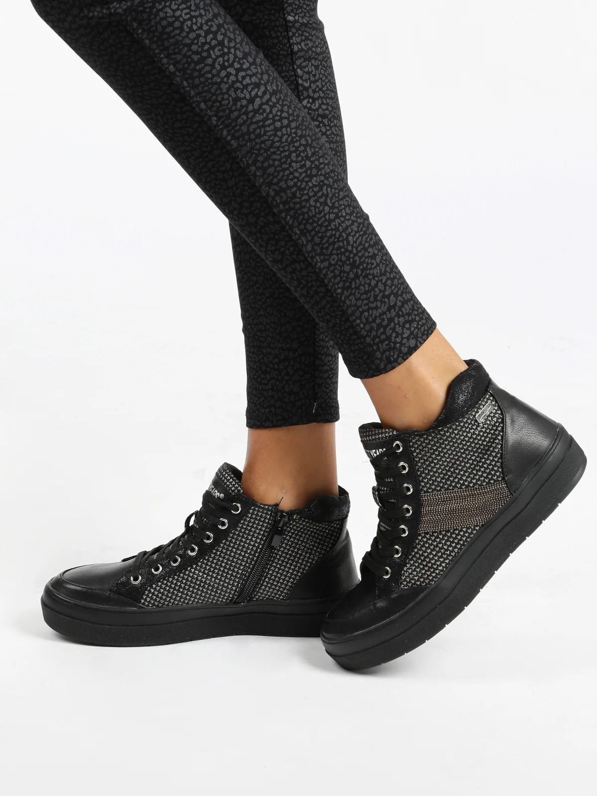 women's edie knit lace up high top sneakers