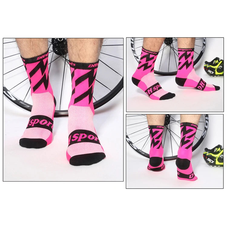 Спортивные носки для мотоциклов, дышащие, впитывающие влагу, лыжные, беговые, баскетбольные, футбольные, велосипедные носки - Цвет: QTWZ03P