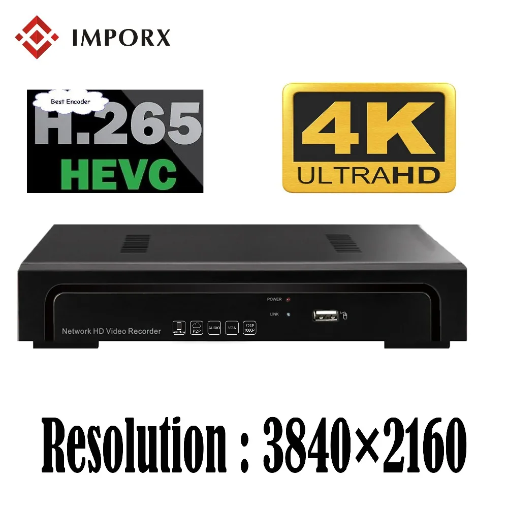 IMPORX Full HD Onvif 3840*2160 H.265 4CH 8CH CCTV 4K NVR ip камера система безопасности видео регистратор