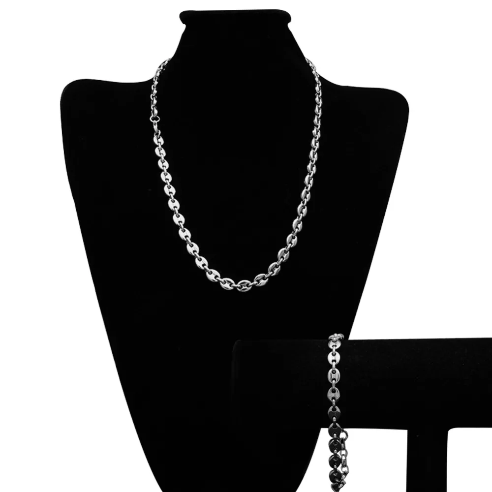 THE-BLING-KING-8mm-Puffed-Mariner-Link-Chain-Bracelet-Set-Gold-Silver-Plated-Hip-Hop-Punk (3)