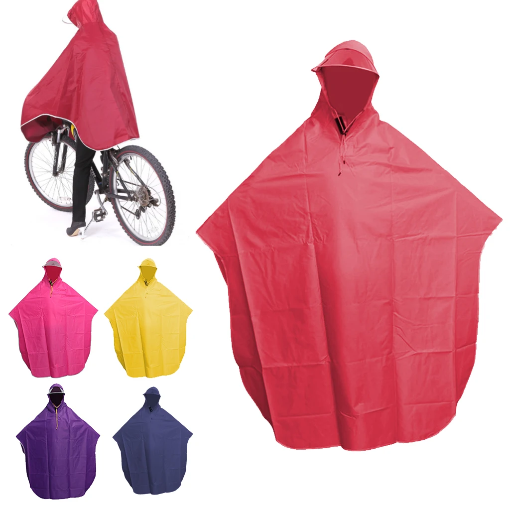 

Cycling Bicycle Motorcycle Raincoat Mens Womens Rain Cape Poncho Hooded Windproof Rain Coat Mobility Scooter Cover