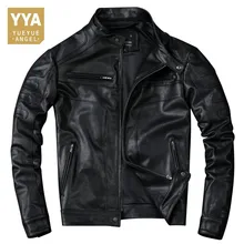 Новинка, мужские кожаные куртки, высокое качество, мотоциклетные, британский бизнес стиль, повседневные, модные, Ретро стиль, настоящая овчина, кожаная мужская куртка