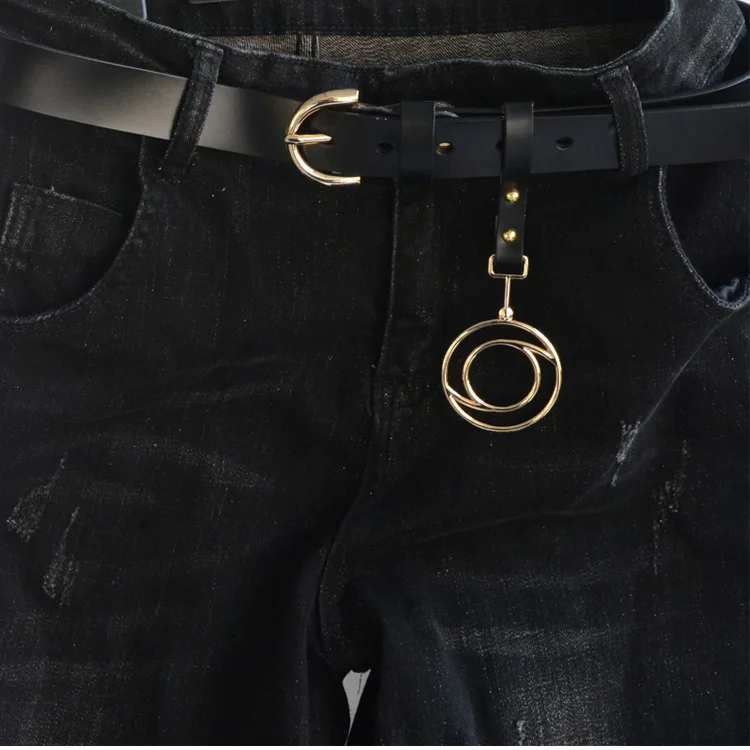 ZAYG женский кожаный ремень высокого качества металлическая пряжка красный синий черный несколько цветов ремень экстравагантные джинсы аппаратная подвеска круглой формы ремень