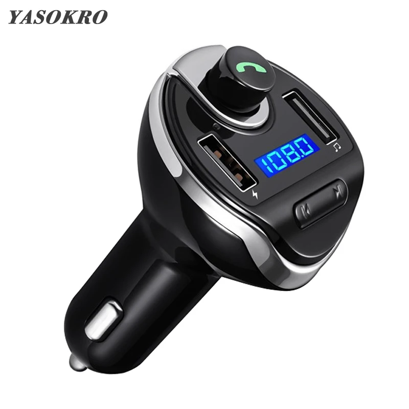 YASOKRO Handsfree Bluetooth автомобильный комплект fm передатчик аудио mp3 плеер двойной USB