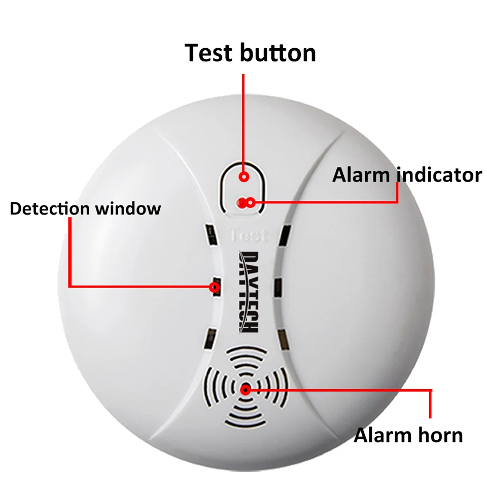 DAYTECH датчик дыма пожарный детектор Сигнализация домашняя охранная сигнализация детектор дыма 85дб для кухни/отеля/ресторана