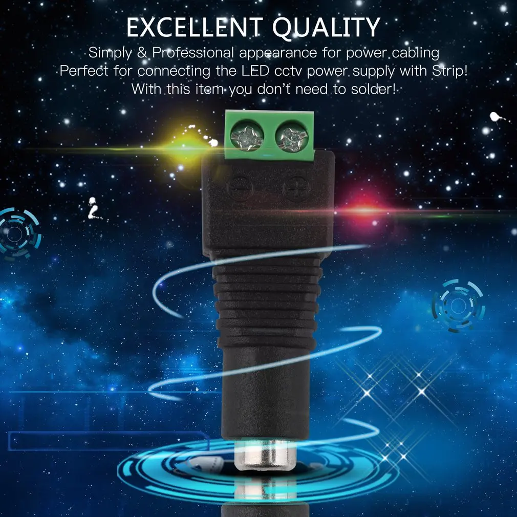 

DC12V Power Plug Adapter Connector Female For 5050 3528 LED Strip Light SKD88