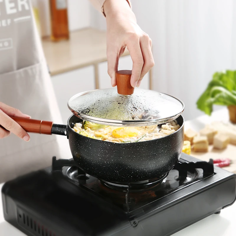 

Oneisall Aluminum alloy cauldron cast iron kitchen Wok frying pancake stewpan pan nonstick pan for Gas Stoves Induction cooker