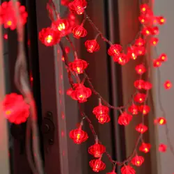 Behogar 5 м 50 светодио дный фонарь с батарейным питанием струнные огни для китайского Нового года Весенний фестиваль домашняя вечерние