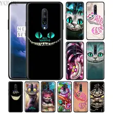 Cheshire Cat alice in wonderland Phone Case for Oneplus 7 7Pro 6 6T Oneplus 7 Pro 6T Black Silicone Soft Case Cover
