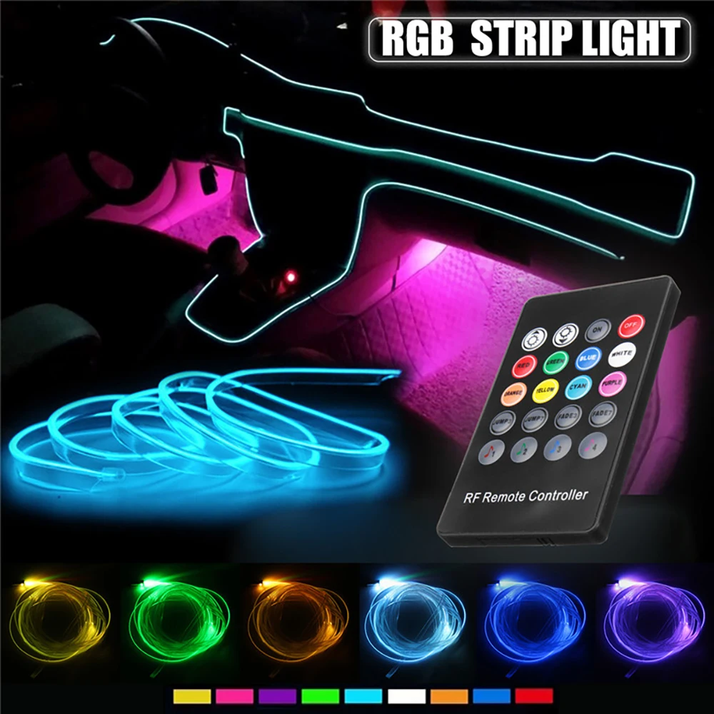1 Set RGB LED Strip Light Car Interior Lighting Kit Car Styling Interior Decoration Atmosphere Light and Wireless Remote Control 1 Set RGB LED Strip Light Car Interior Lighting Kit Car Styling Interior Decoration Atmosphere Light and Wireless Remote Control