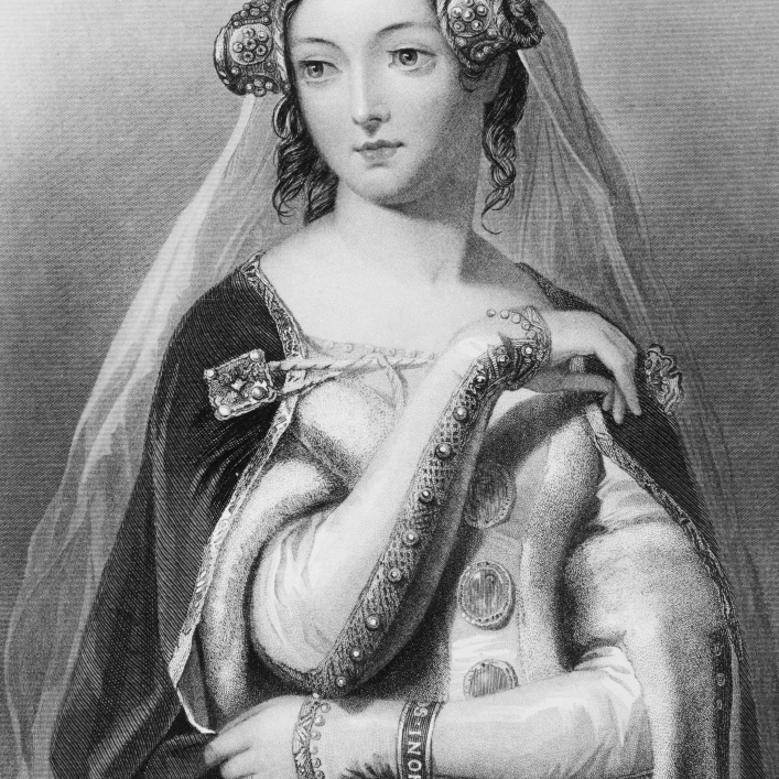 Philippa Of Hainault C.1314-1369. Queen Of King Edward Iii Of England. Engraved