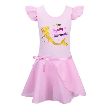 

BAOHULU Short Sleeve Pink Toddler Girls Dress Cartoon Cute Ballet Leotard for Girl Kids Gymnastics Unitards Dance Costume tutu