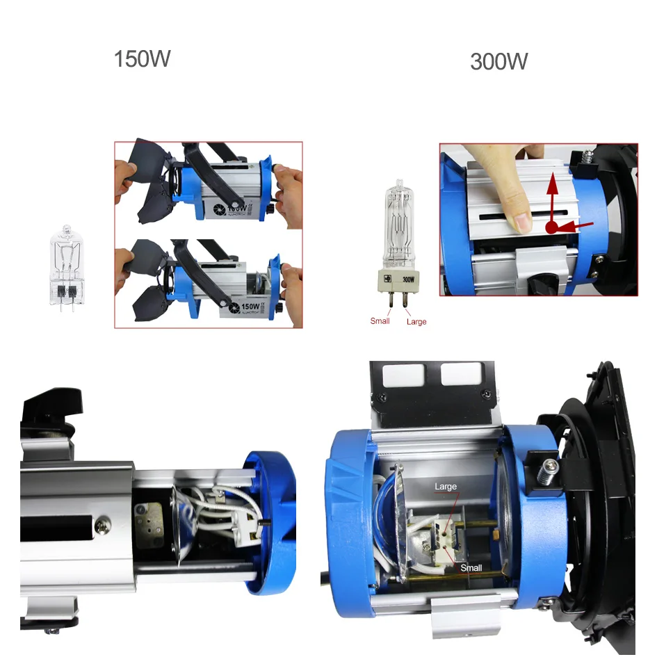 ALUMOTECH как ARRI 150 Вт+ 300 Вт+ 650 Вт+ 1000 Вт вольфрамовый Точечный светильник+ стандарт x4+ DimmerX4+ чехол, набор ламп для студийной видеосъемки