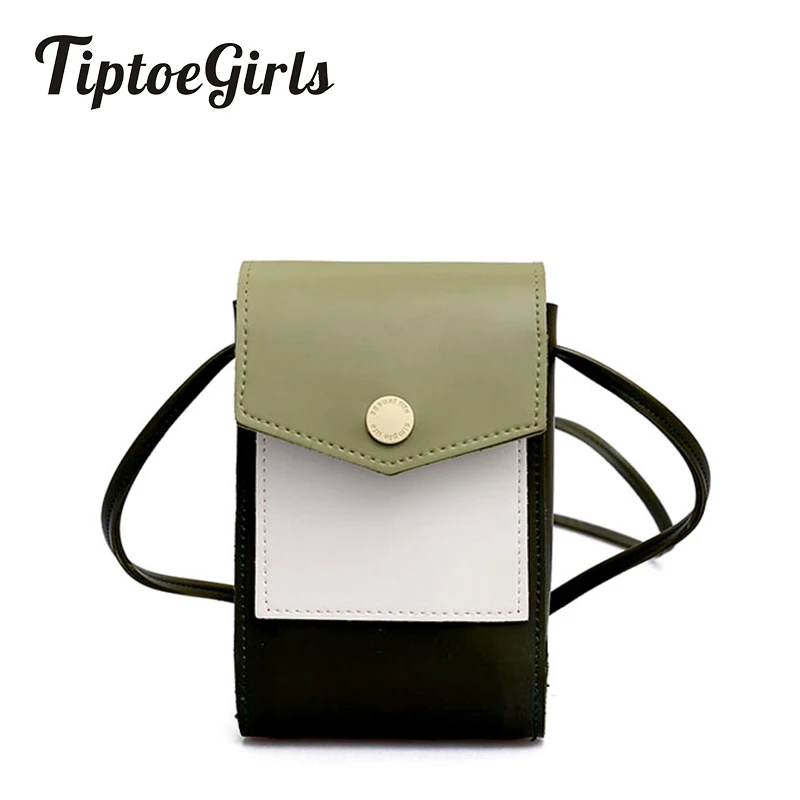 

Stitching Hit Color Mobile Phone Bag Female New Fashion High Quality Casual Wild Shoulder Messenger Bag