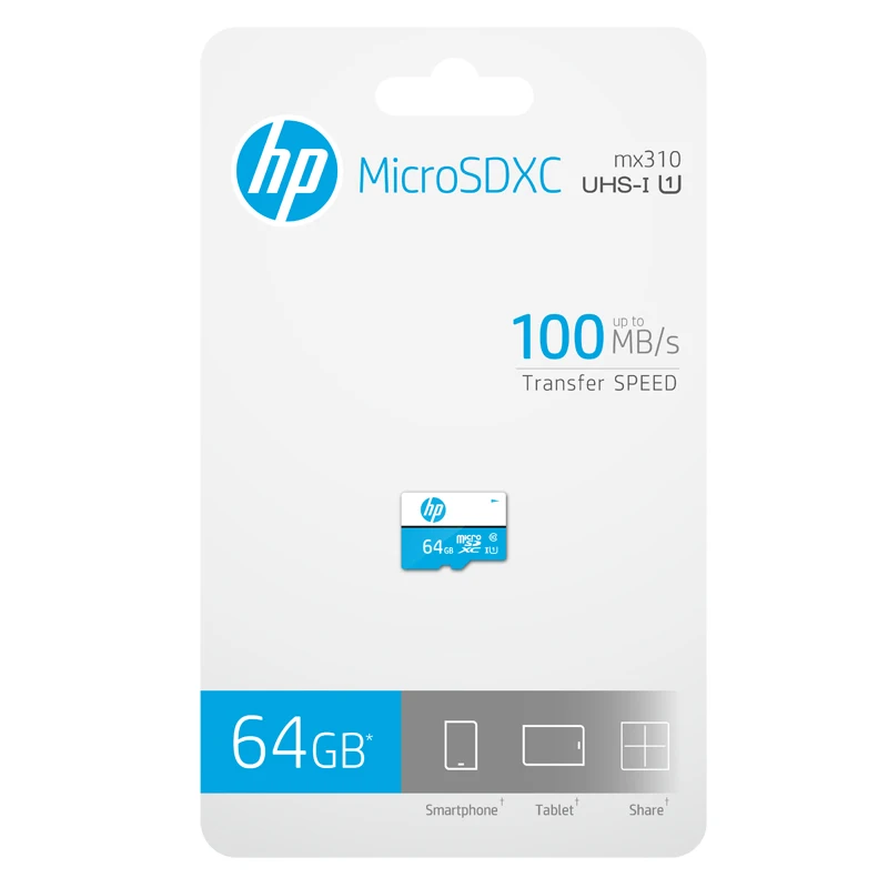 Hp слот для карт памяти 64 ГБ microSDXC Скорость до 100 МБ/с. видео в формате Full HD 4k фото с защитой от рентгеновского снимка Водонепроницаемый TF/SD карты дропшипинг