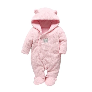 

Spring Autumn Baby Clothes Flannel Baby Boy Clothes Cartoon Animal 3D Bear Ear Romper Jumpsuit Warm Newborn Infant Romper