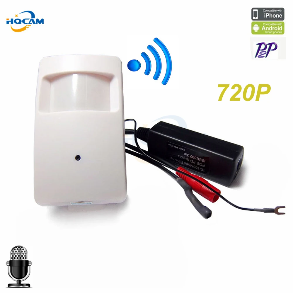 

HQCAM POE WIFI 720P mini ip camera wifi ip camera POE ONVIF P2P Mini pir camera ip mini POE IP Camera PIR Style Motion Detector