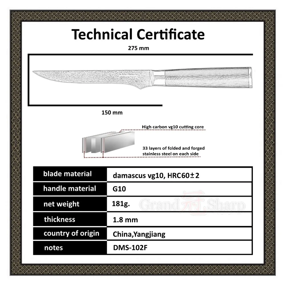 Дамасский нож-топорик 5,9 дюймов vg10 японской дамасской сел шеф-повара Ножи инструменты для разделки туш Кухня ножи 67-слойная японская из дамасской стали