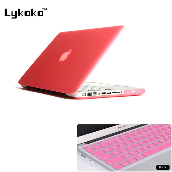 

2in1 Pink Matte Rubberized Hard Case Cover(11 colors)+Keyboard Cover For Apple Macbook Pro 15 15.4 inch Free Shipping