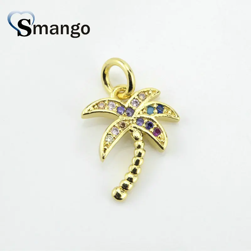 

10Pieces,The Rainbow Series, The Coconut Tree Shape Pendants, Gold Color, Can Wholesale