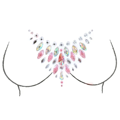 Самоклеящаяся кристальная Сексуальная наклейка на бюстгальтер с блестящими бриллиантами для груди, бюстгальтера, накладки на соски, прозрачные бусины, аксессуары для бюстгальтера - Цвет: 43