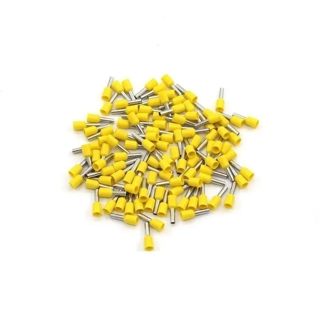 1000pcs/Pack Insulated Cord End Terminal Crimp E0508 1008 1508 7508 2508 Pressure Terminal Ferrules Crimping Terminals Tubular - Цвет: Цвет: желтый