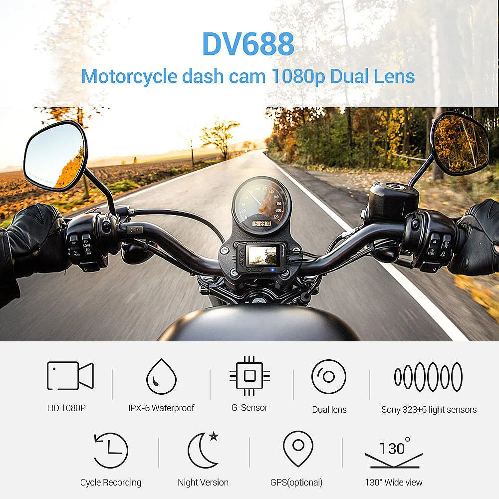 Камера для мотоцикла Blueskysea DV688 1080P DVR камера водонепроницаемая мотоцикла| |