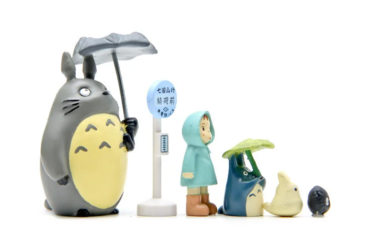 Studio Ghibli Мой сосед Тоторо зонтик Набор Модель ПВХ Фигурки игрушки Мэй куклы гном Террариум фигурки мини сад Декор