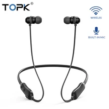TOPK F10 Bluetooth наушники магнитные беспроводные наушники шейные наушники Handsfree Спорт стерео для телефона с микрофоном