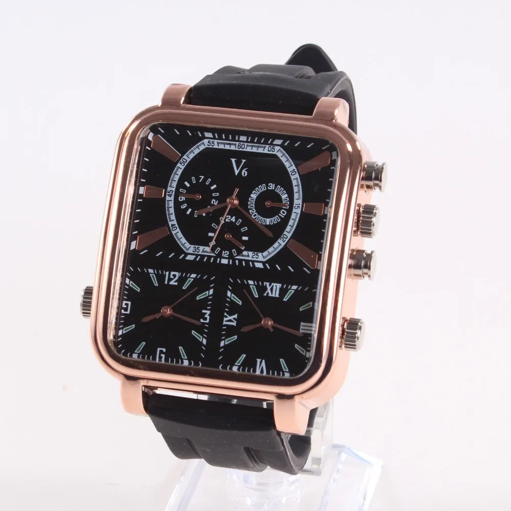 

Fashion Leather luxury brand Men Watches Relogio Masculino Cheap Quartz Wristwatches Popular big dial rectangle Sport watch men