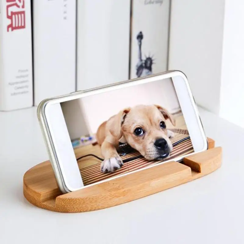 Creative phone Holder Desk Bamboo Wood Stand For iPhone 7 8 Plus X