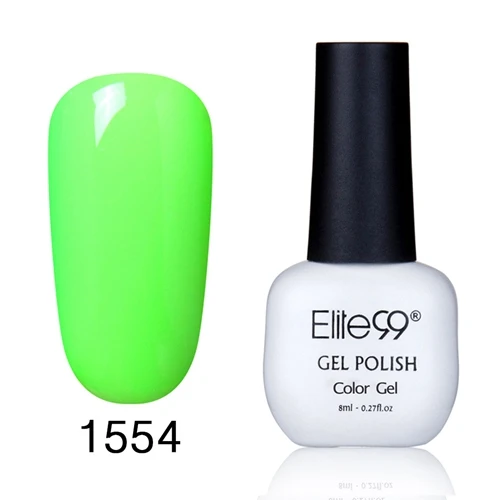 Elite99 8 мл Профессиональный цветной УФ-Гель-лак замачиваемый УФ светодиодный лак гель для ногтей Полупостоянный гель для ногтей - Цвет: 1554Lawn Green