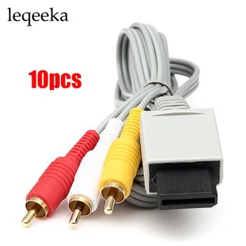 

10pcs 1.8m 6FT Audio Video AV /TV Composite RCA Cable Cord For Nintendo Wii Game Console