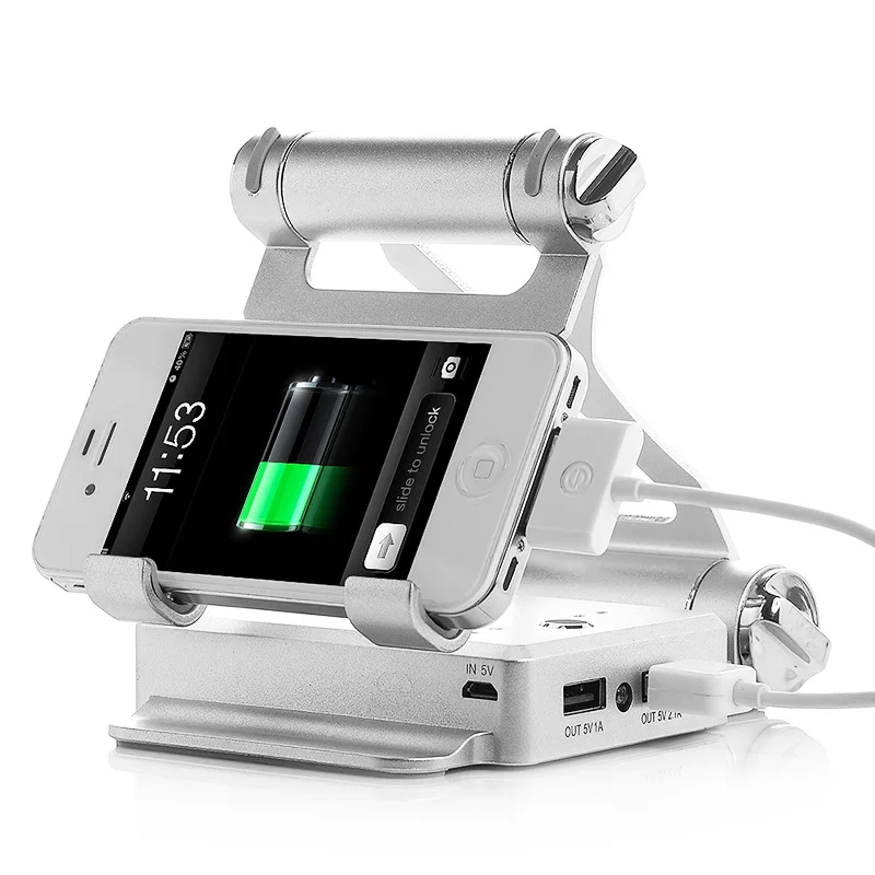 

10400 mA Charger Backup Portable Mobile Power Bank with a foldable holder for Tablet PC and iPad mobile phone charger supply