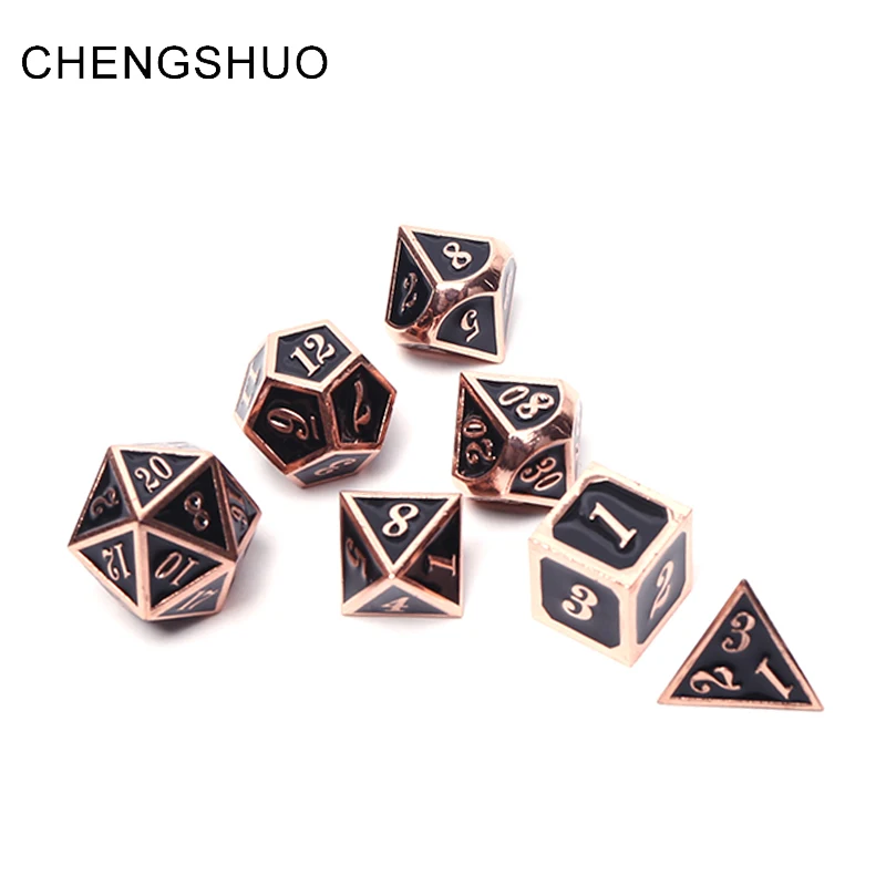 

Chengshuo dndmetal dice set rpg polyhedral dungeon and dragon dragon desktop game digital dice 7dados tabletop 7pcs d8 10 20 12