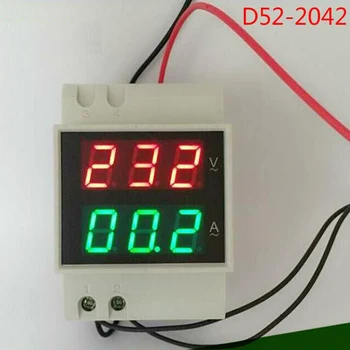 

Free Shiping Din rail Dual Digital Display Range AC 80-300V 0-100A Voltage And Current Meter Din-rail Voltmeter Ammeter