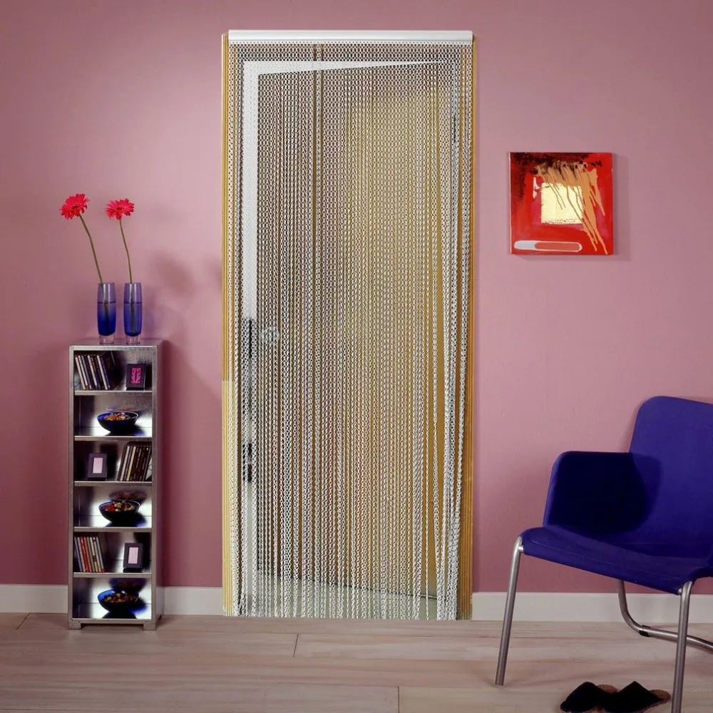 

Aluminium Links Metal Chain Control Prevent Fly Block Pest Avoid Insect Antirust Door Screen Door Curtain Silver Ceiling Install